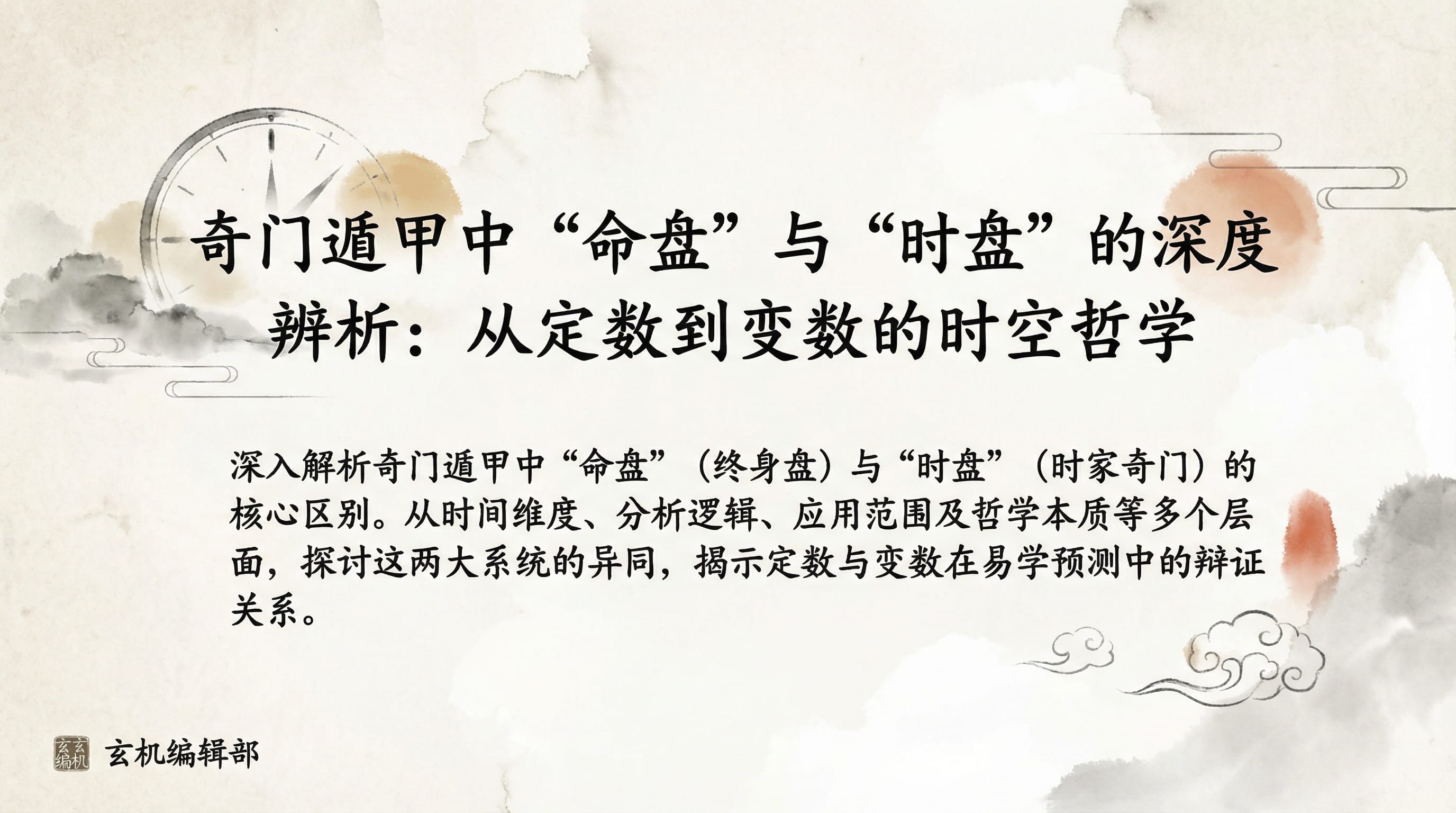 '奇门遁甲中“命盘”与“时盘”的深度辨析:从定数到变数的时空哲学'